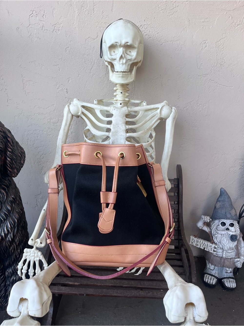 Dooney & Bourke Black Canvas Drawstring - Picture 6 of 11